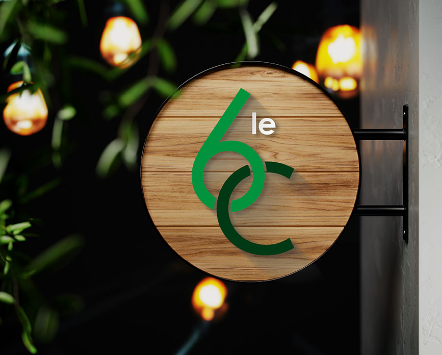 Création de l’identité visuelle du restaurant Le 6C au sein d’une salle d’escalade